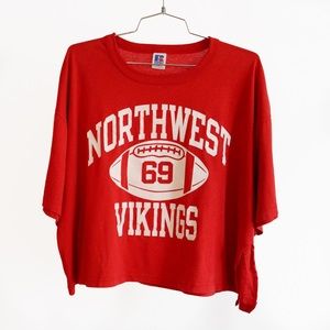 Vintage Northwest Vikings Football 69 Crop T-Shirt